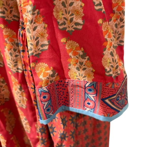 Soft Surroundings Red and Blue Midi Dress size L - Picture 5 of 14